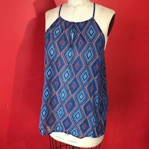 Halter blue print top